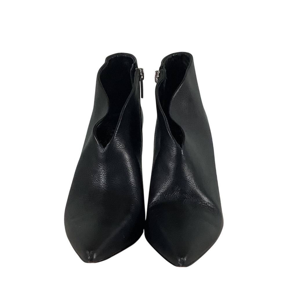 Vince Camuto Black Leather Pointed Toe V-Cut Ankle Booties Stiletto Heel Size 8M